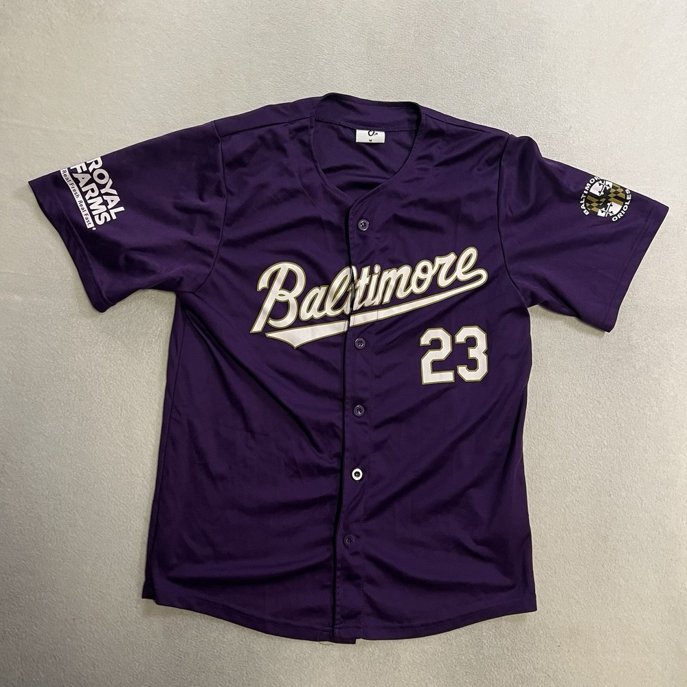 Baltimore Orioles SGA Jersey Adult Medium Ravens Purple #23 Button Front